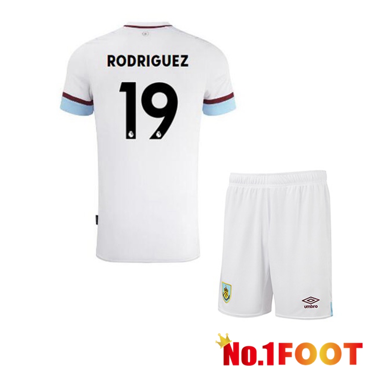 Burnley (RODRIGUEZ 19) Kids Away Jersey White Marron 2021/22