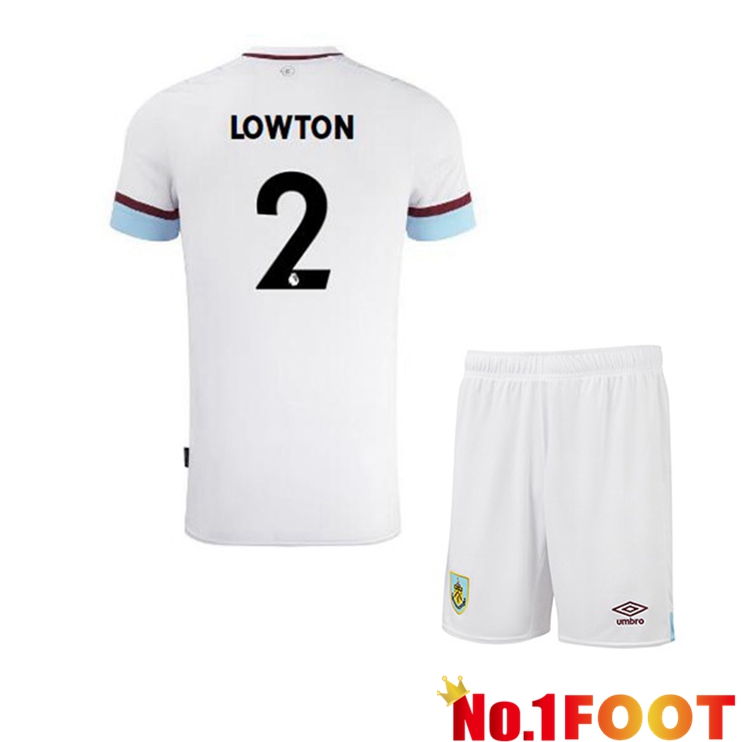 Burnley (LOWTON 2) Kids Away Jersey White Marron 2021/22