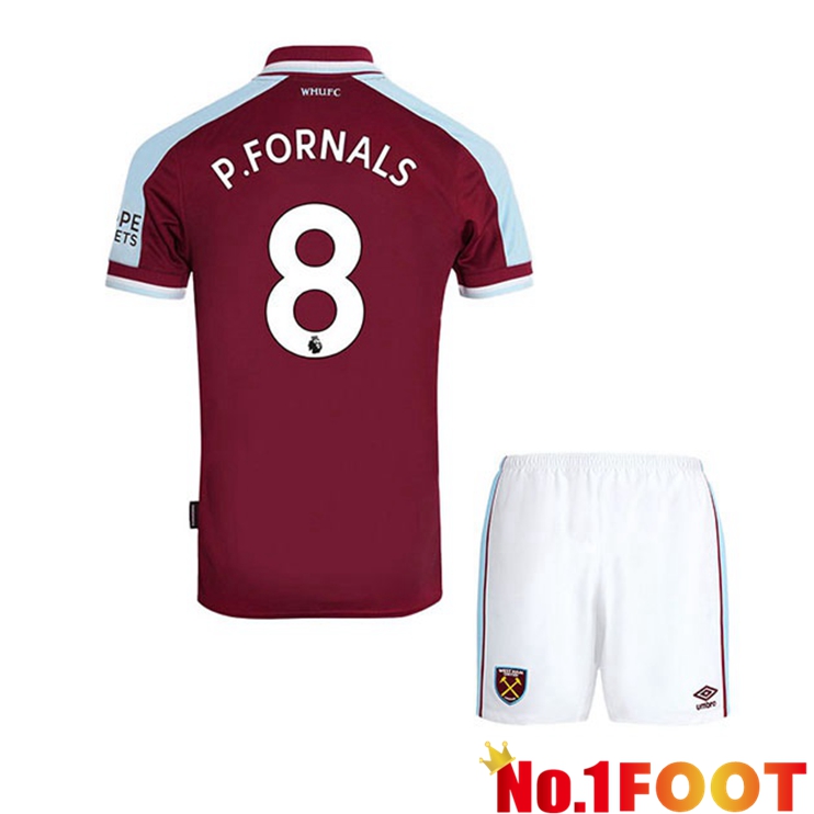 West Ham United (P.FORNALS 8) Kids Home Jersey Red 2021/22