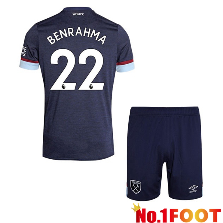 West Ham United (BENRAHMA 22) Kids Third Jersey Blue 2021/22