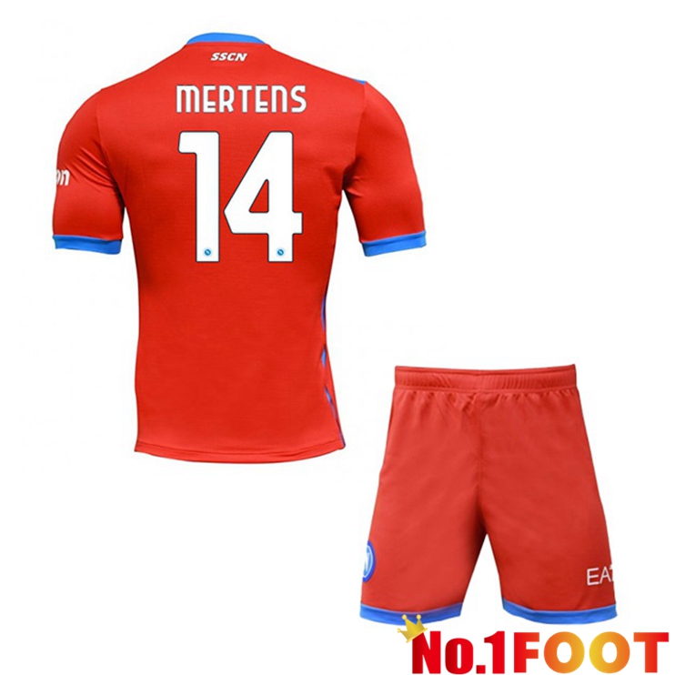 SSC Napoli (Mertens 14) Kids Four Jerseysth Red 2021-2022