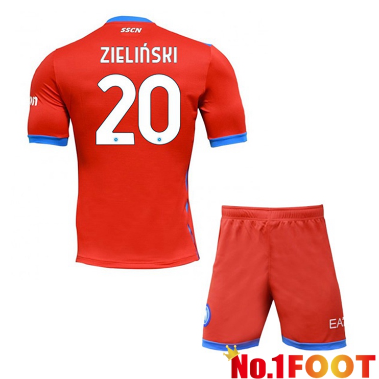 SSC Napoli (Zieliński 20) Kids Four Jerseysth Red 2021-2022