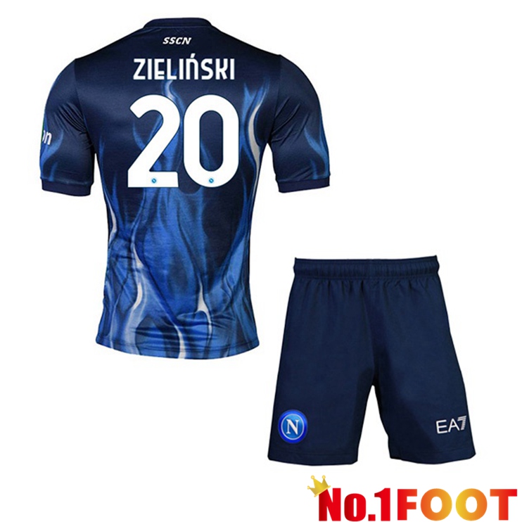 SSC Napoli (Zieliński 20) Kids Third Jerseys Blue 2021-2022