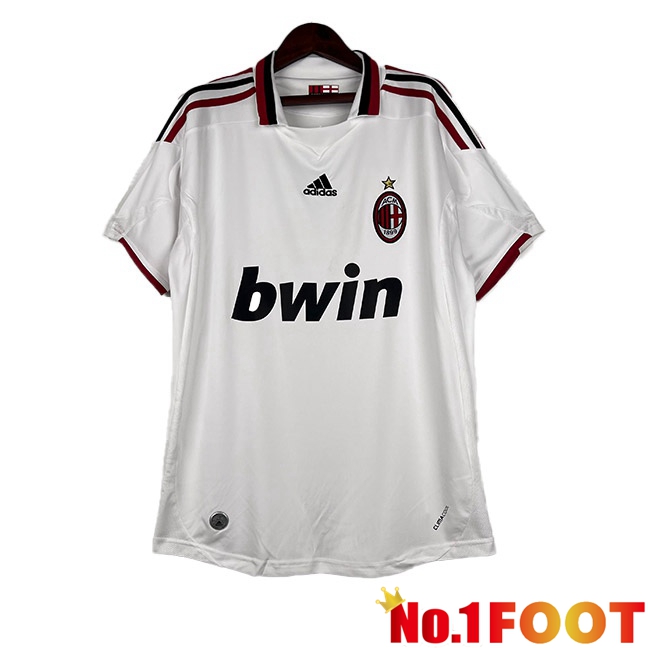 AC Milan Retro Football Jersey Away White 2009-2010