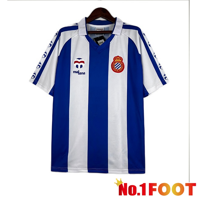 RCD Espanyol Retro Home Football Jersey Blue 1984-1989