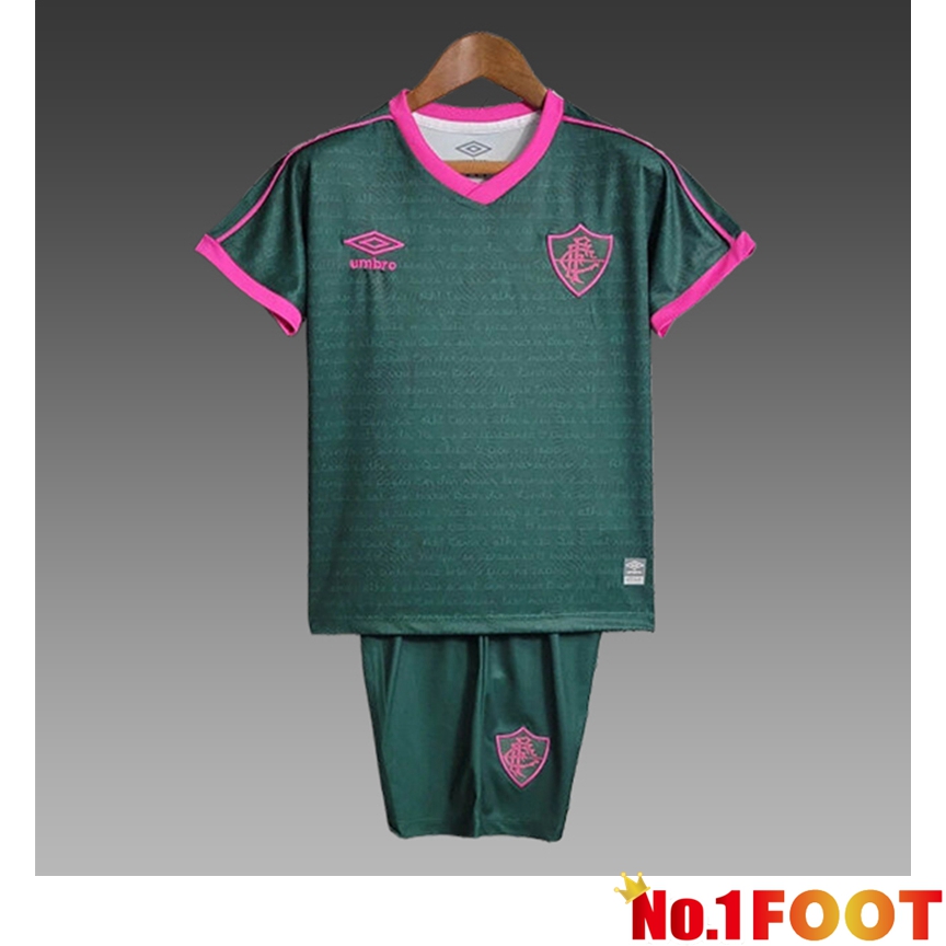 Fluminense Kids Training T Shirt + Shorts Green/Purple 2024/2025