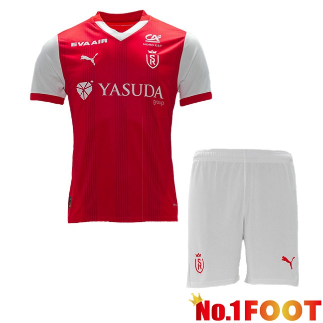 Stade de Reims Kids Home Soccer Jersey Red 2024/2025