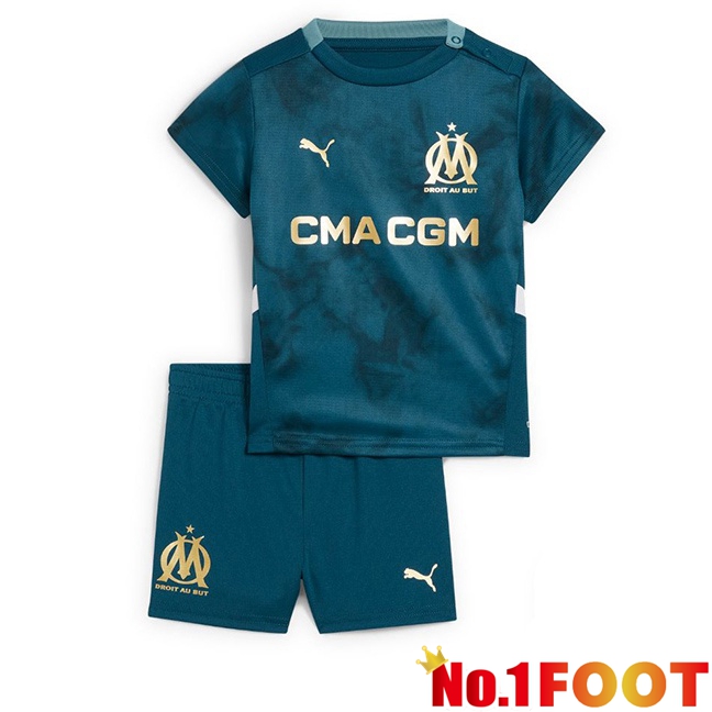 Marseille OM Kids Away Soccer Jersey Blue 2024/2025