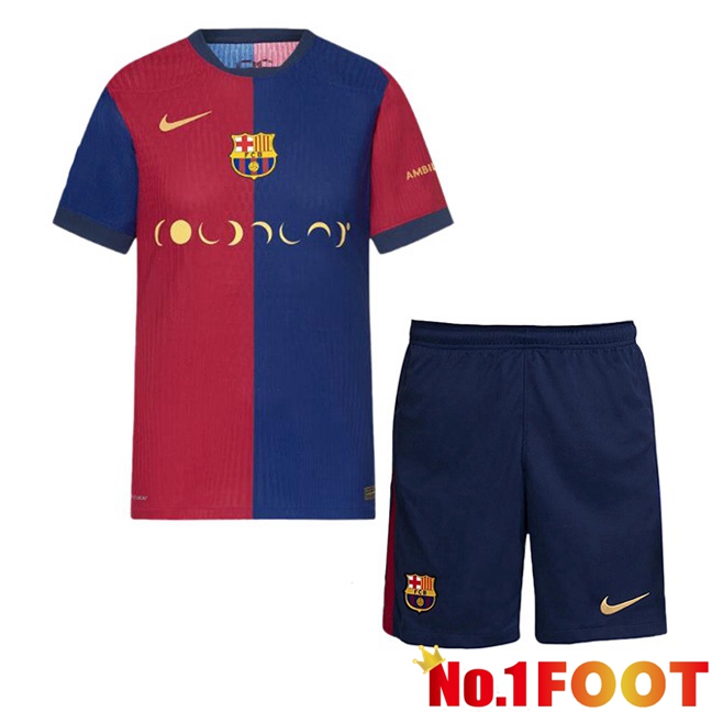 FC Barcelona Kids Home Soccer Jersey COLDPLAY Blue Red 2024/2025