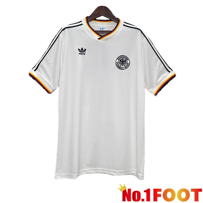 Germany Retro Home Soccer Jersey White 1986