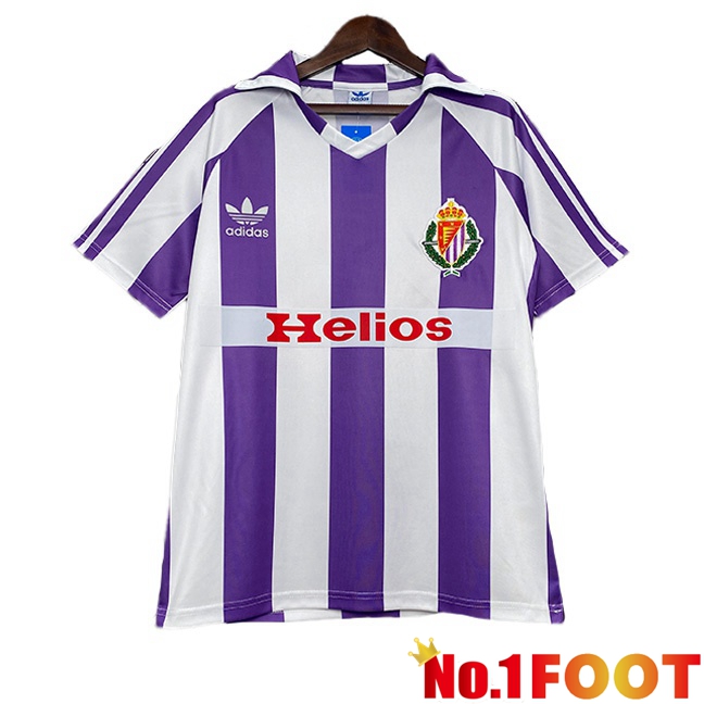 Real Valladolid Retro Home Soccer Jersey Purple White 1984