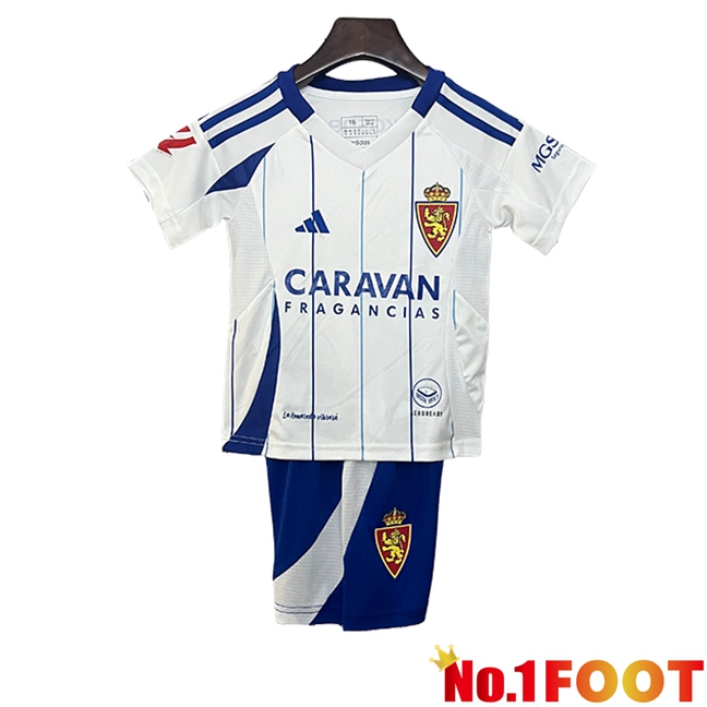 Real Zaragoza Kids Home Football Jersey 2024/2025