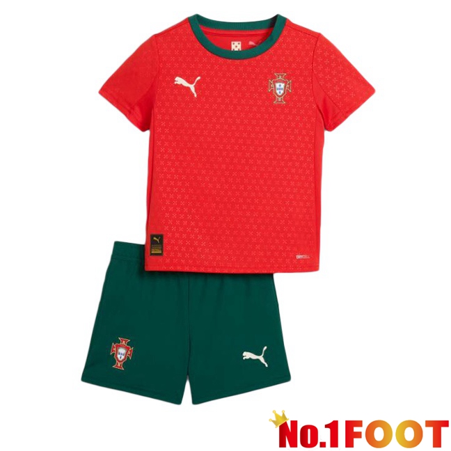 Portugal Kids Home Soccer Jersey Red 2025/2026