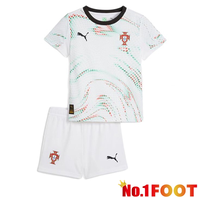 Portugal Kids Away Soccer Jersey White 2025/2026